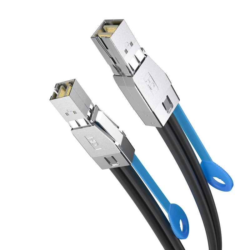 HYFIBER 12G External Mini SAS HD SFF-8644 to SFF-8644 Cable, 12Gbps High Density HD Cable, 100 Ohms, 1.5-Meter(4.9ft), 28AWG, for Hard Disk Server, SAN, Raid Card - Image 1